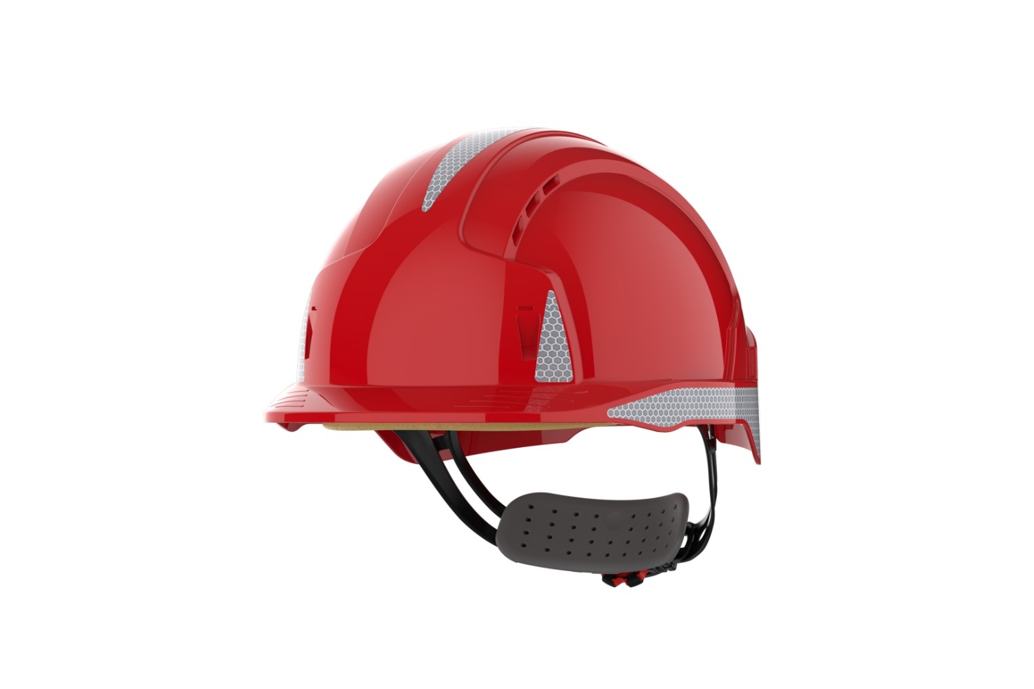 Přilba JSP EVOLite s reflexními prvky červená + logo společnosti